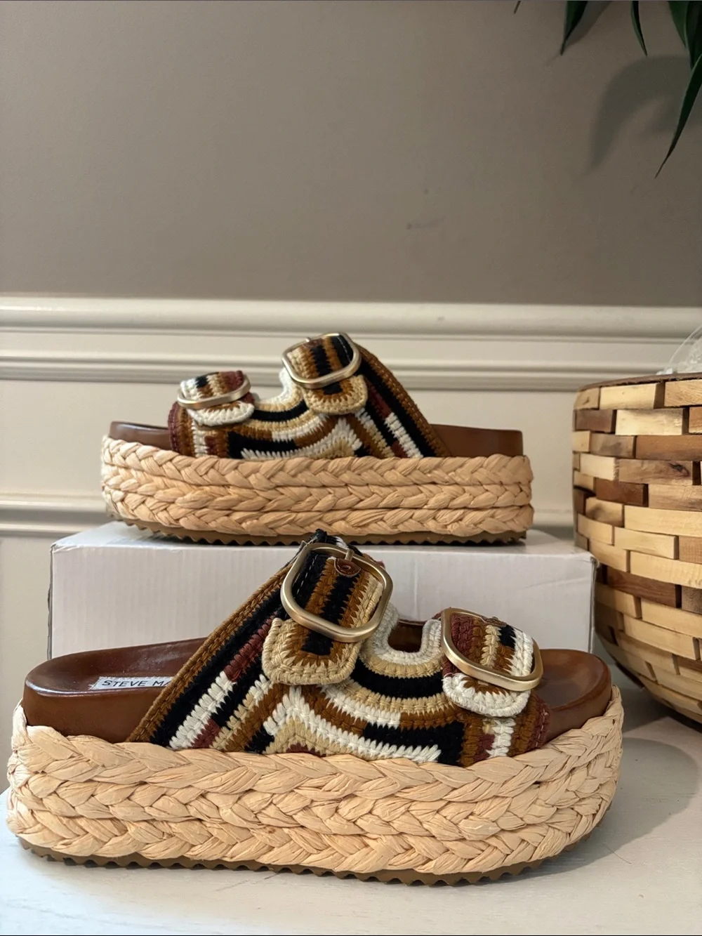 Steve Madden Women's Klare Crochet Platform Sandal